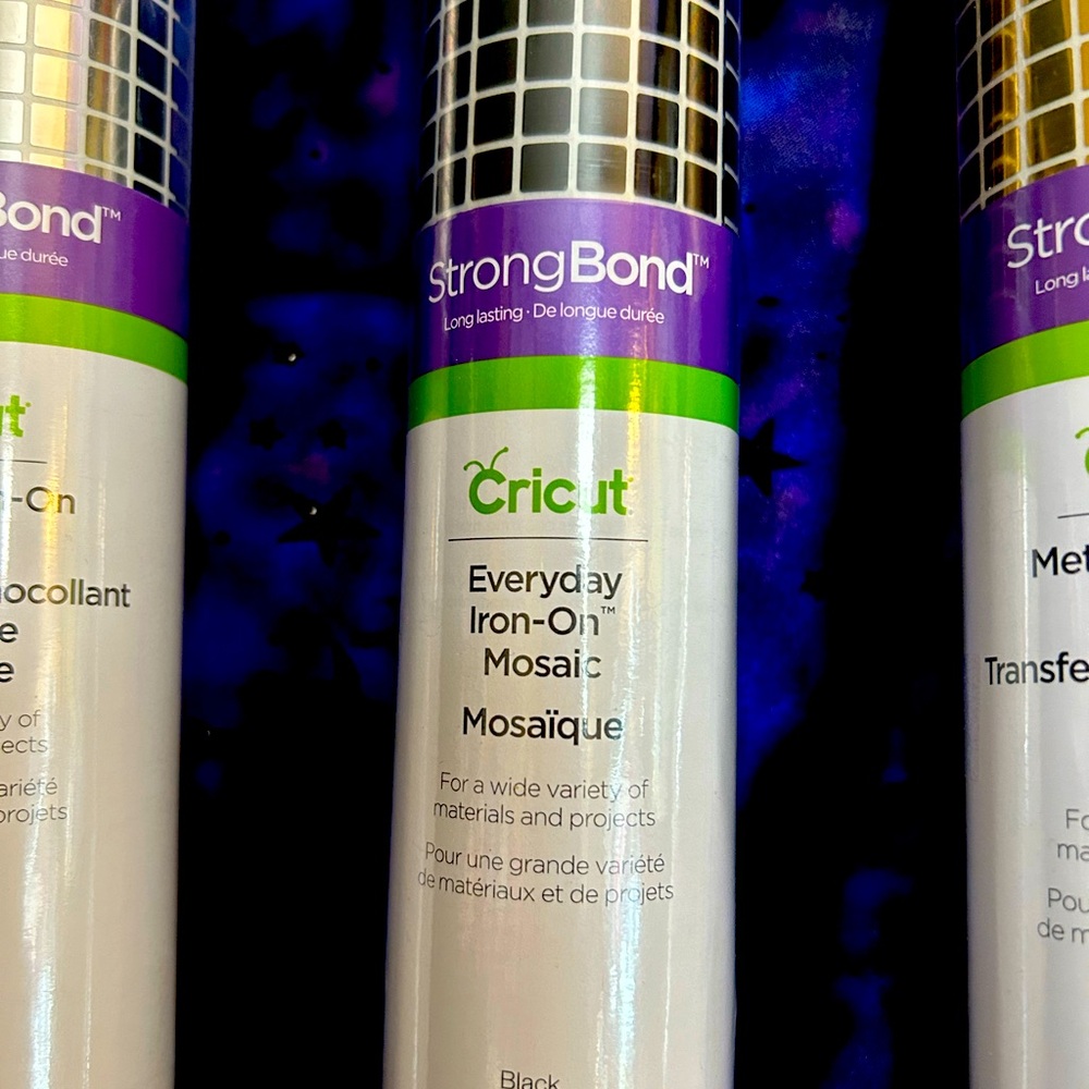 Bundle of 3 New Rolls of Cricut Mosaic Iron On Vinyl